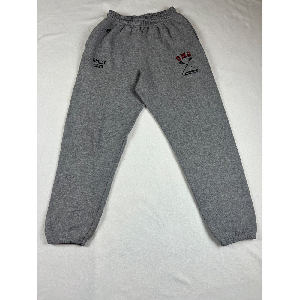 Russell‎ Athletic Mens Small Gray Sweatpants CHS Lacrosse Joggers Fleece